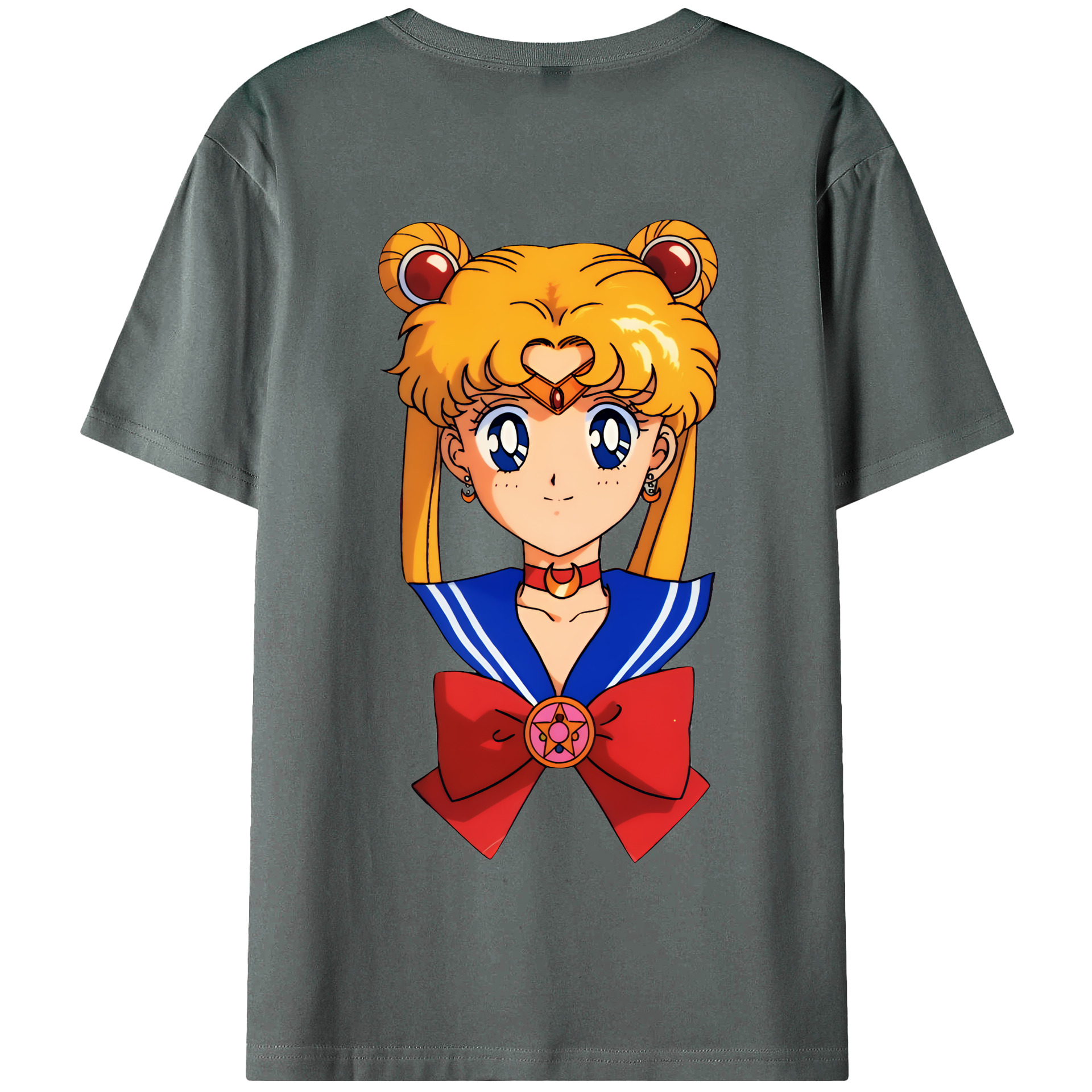（画像用） 美少女戦士セーラームーン 月野 うさぎ つきの うさぎ Sailor Moon Tsukino Usagi 綿100％半袖Tシャツ（背面プリント）